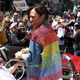 Democratic presidential candidate U.S. Sen. Kamala Harris (D-Calif.) rides in a car during the SF Pride Parade on June 30, 2019 in San Francisco.
